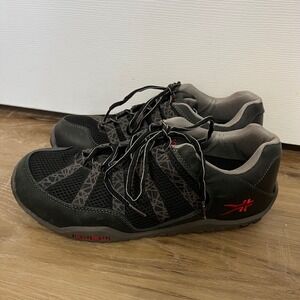 Kuru Quantum Mens Walking Shoes Black Grey Mesh Leather Orthopedic Size 10